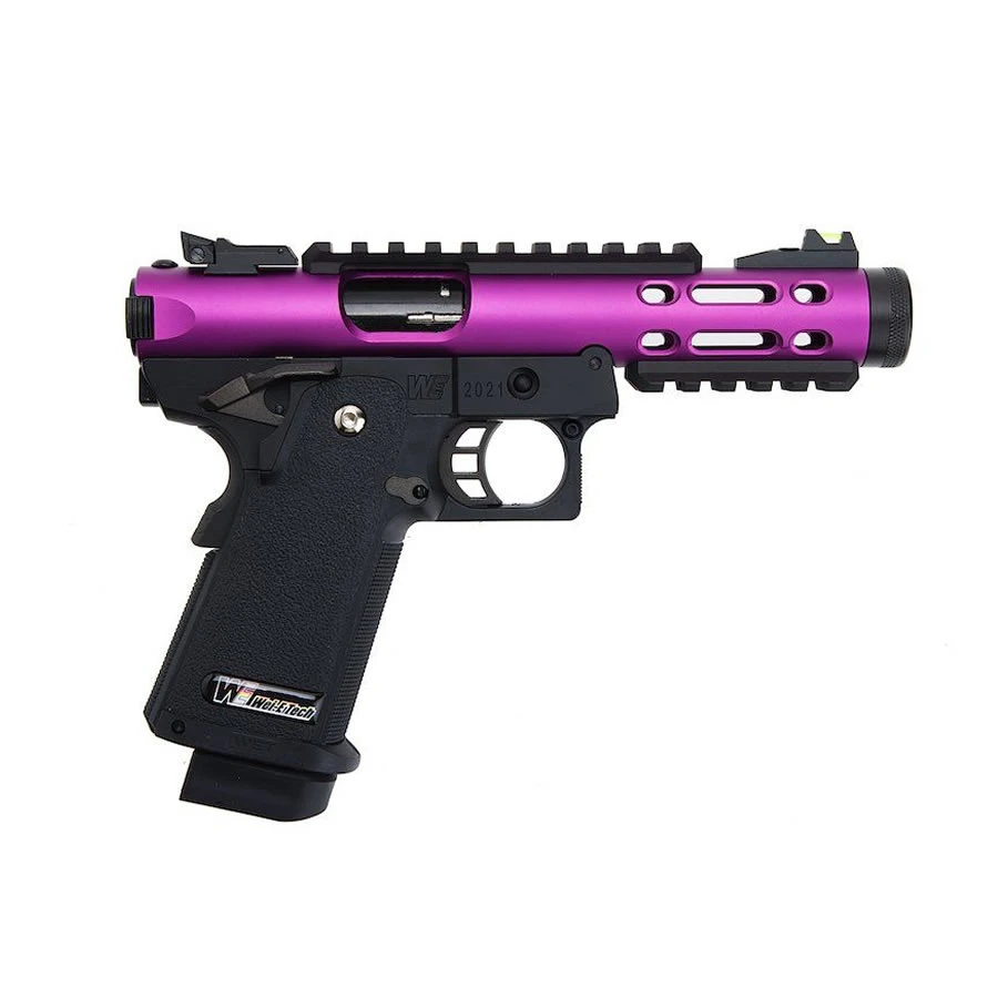 WE-TECH HI-CAPA 5.1 GALAXY TYPE A GREEN GAS AIRSOFT PISTOL - PURPLE SLIDE R FRAME