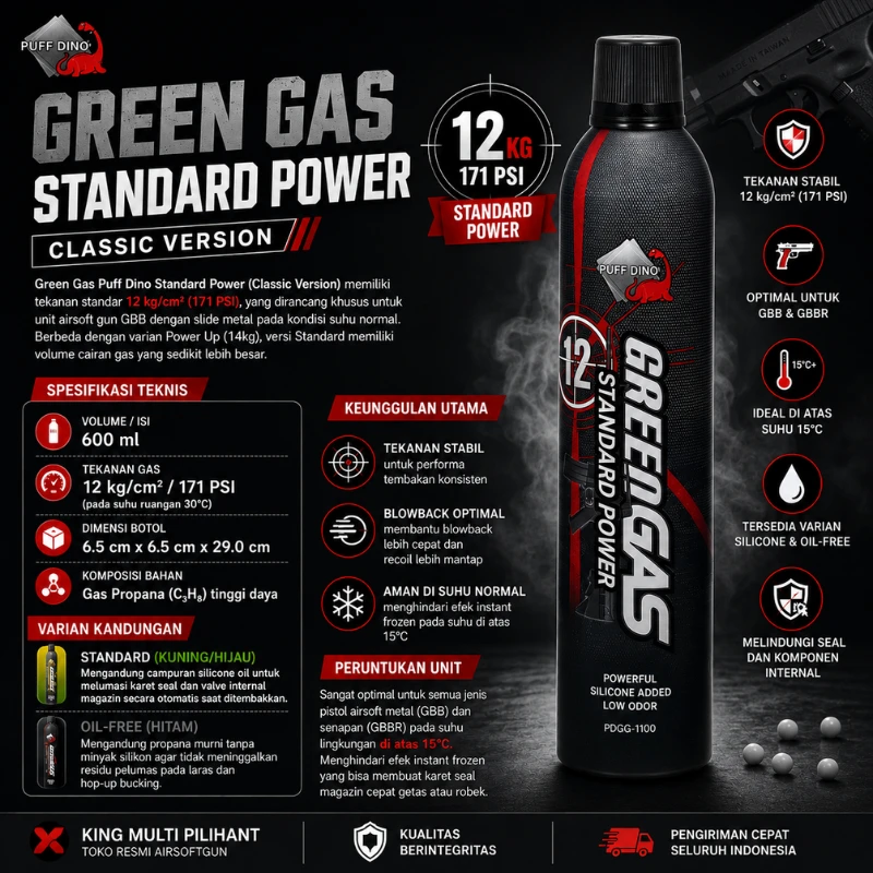 Green Gas Puff Dino Standard Power 12KG
