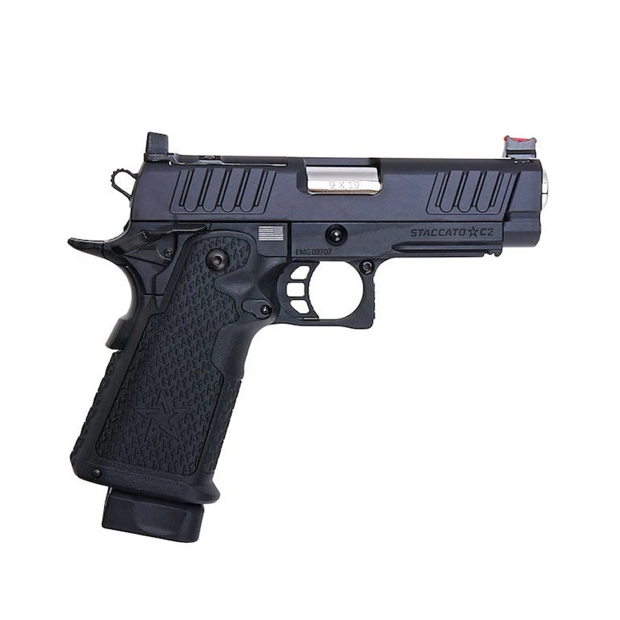 EMG STACCATO LICENSED C2 COMPACT 2011 GBB AIRSOFT PISTOL (MODEL: VIP GRIP / CNC / GREEN GAS)