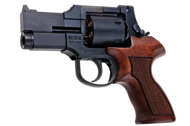 MARUSHIN MATEBA GAS REVOLVER 3 INCH - MATT BLACK (HEAVYWEIGHT WOOD GRIP VERSION)
